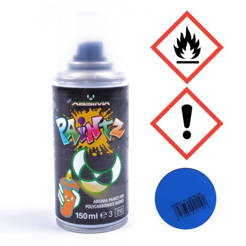 Absima Polycarbonat Spray PAINTZ FLUO BLAU 150ml 1 Absima Polycarbonat Spray PAINTZ FLUO BLAU 150ml