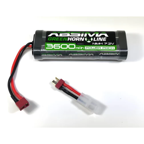 Absima Greenhorn NiMH Stick Pack 7.2V 3600 (T-Plug + Tamiya Adapter) 1 Absima Greenhorn NiMH Stick Pack 7.2V 3600 (T-Plug + Tamiya Adapter)