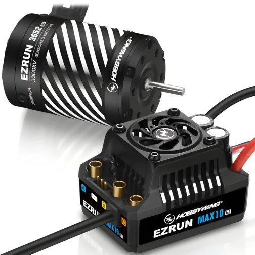 Hobbywing Ezrun MAX10 G2 80A Combo Mit Motor 3652SD-3300kV 3,175 Well 1 Hobbywing Ezrun MAX10 G2 80A Combo Mit Motor 3652SD-3300kV 3,175 Well