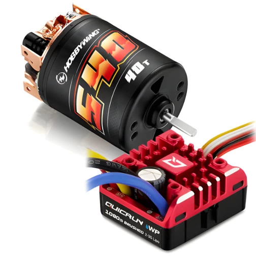 Hobbywing Quicrun Brushed WP1080 (G2) Combo Mit 540 40T Motor 1 Hobbywing Quicrun Brushed WP1080 (G2) Combo Mit 540 40T Motor