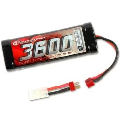 Robitronic NiMH 7,2V, 3600mAh, Stick Pack, T-Stecker & Tamiya