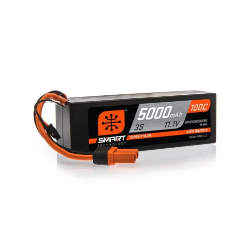 Spektrum Smart LiPo 5000mAh 3S 11.1V 100C IC5 1 Spektrum Smart LiPo 5000mAh 3S 11.1V 100C IC5