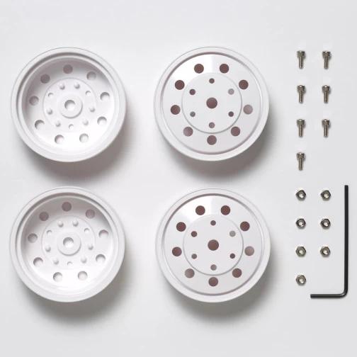 Tamiya 1:14 Truckfelgen 22mm (2) Hi./weiss 12mm 56542 1 Tamiya 1:14 Truckfelgen 22mm (2) Hi./weiss 12mm 56542