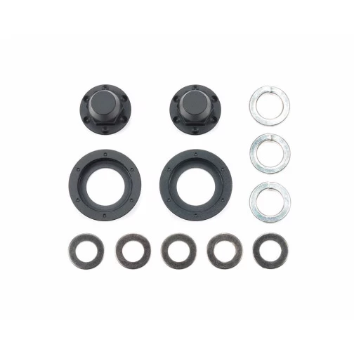 Tamiya 56556 Radnaben-Set Vorderache Schwarz (2) 1:14 1 Tamiya 56556 Radnaben-Set Vorderache Schwarz (2) 1:14