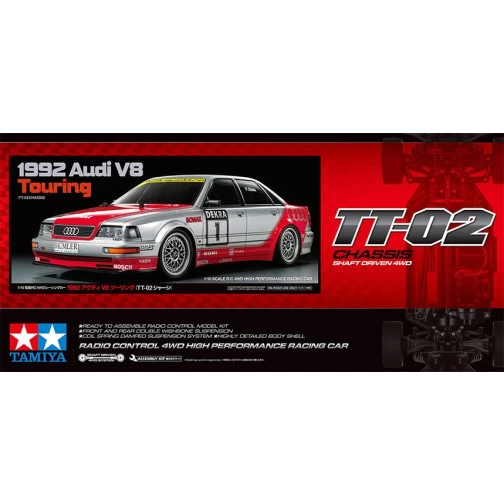 Tamiya 58699 Audi V8 1992 Tourenwagen (TT-02) Bausatz 2 Tamiya 58699 Audi V8 1992 Tourenwagen (TT-02) Bausatz – Bild 2