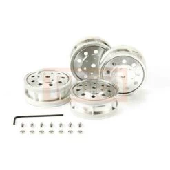 Tamiya Truck Doppel-Felgen (2 Stk.) Hinten (chrom Matt) #56518